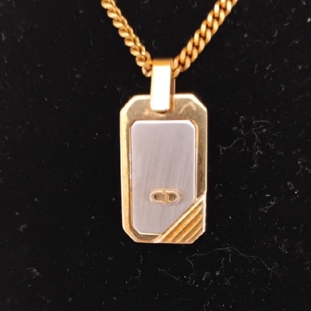 SALE! Authentic Dior 3D CD Initial Gold/Silver Pendant Necklace - Picture 10 of 12